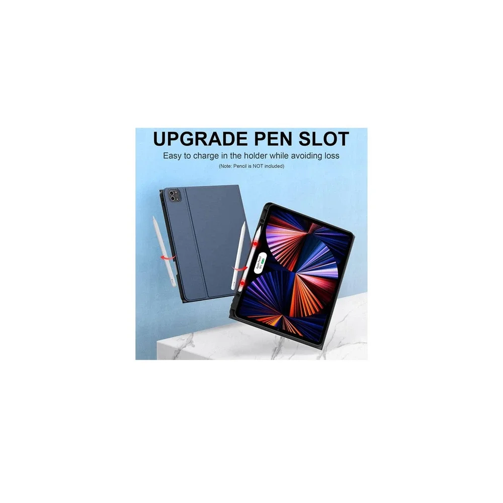 iPad Pro 12.9 Case with Keyboard Case Trackpad 7 Color Backlit Pencil Holder
